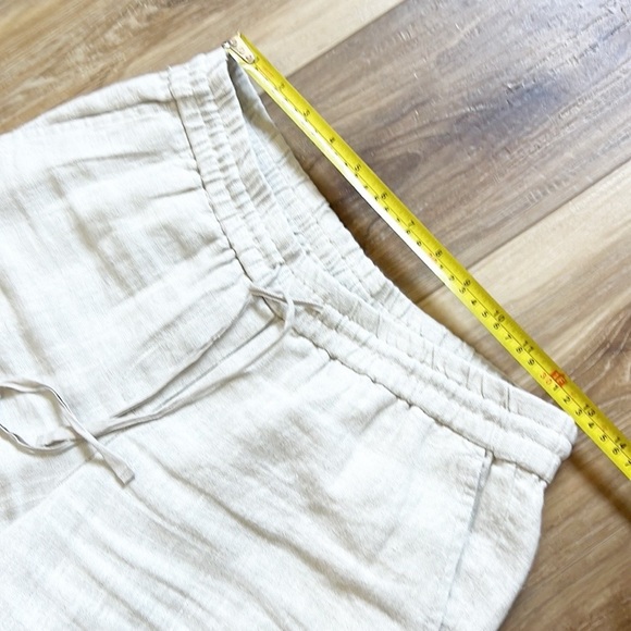 100% Linen Relaxes Beige Talbots Drawstring Pants - Picture 12 of 15